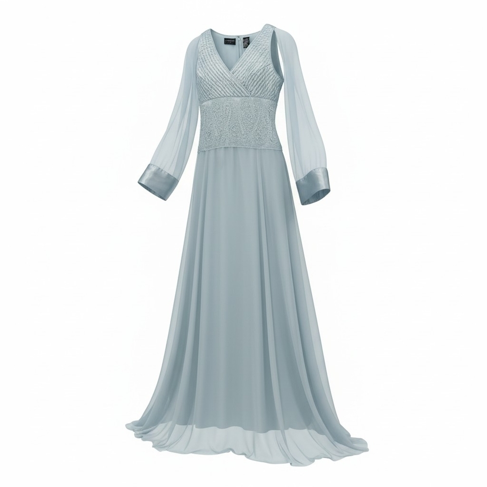 Liz Claiborne Light Blue Chiffon Wedding Dress